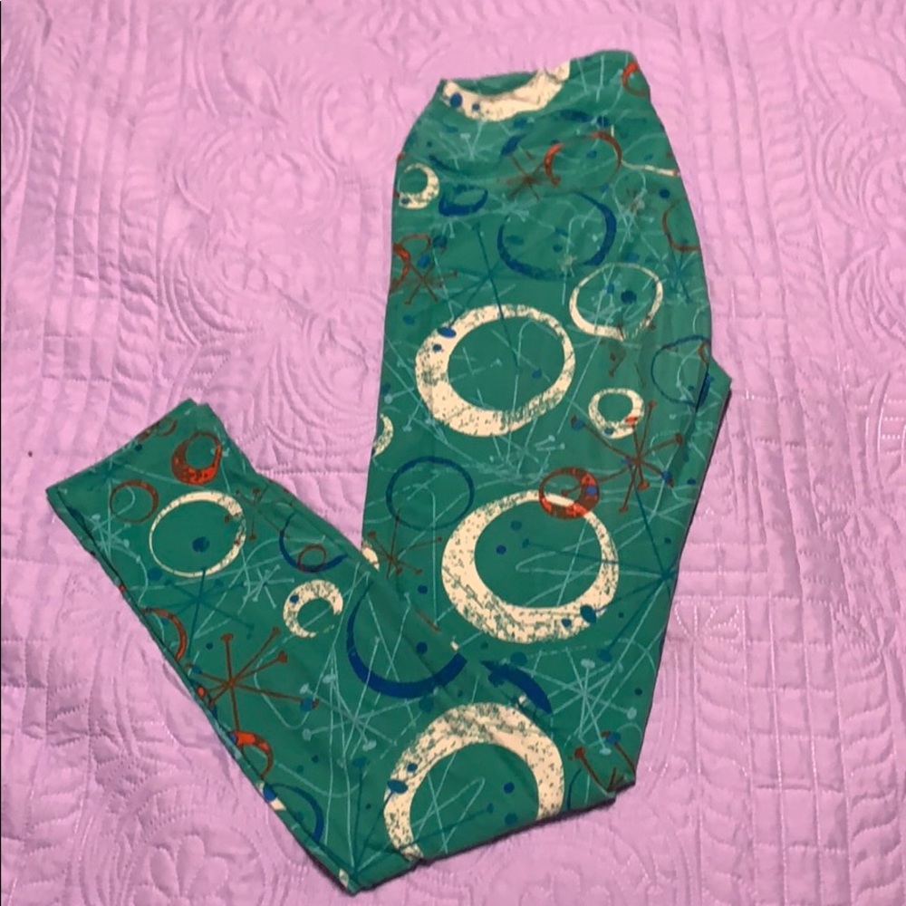 Lularoe OS one size leggings green with bubbles